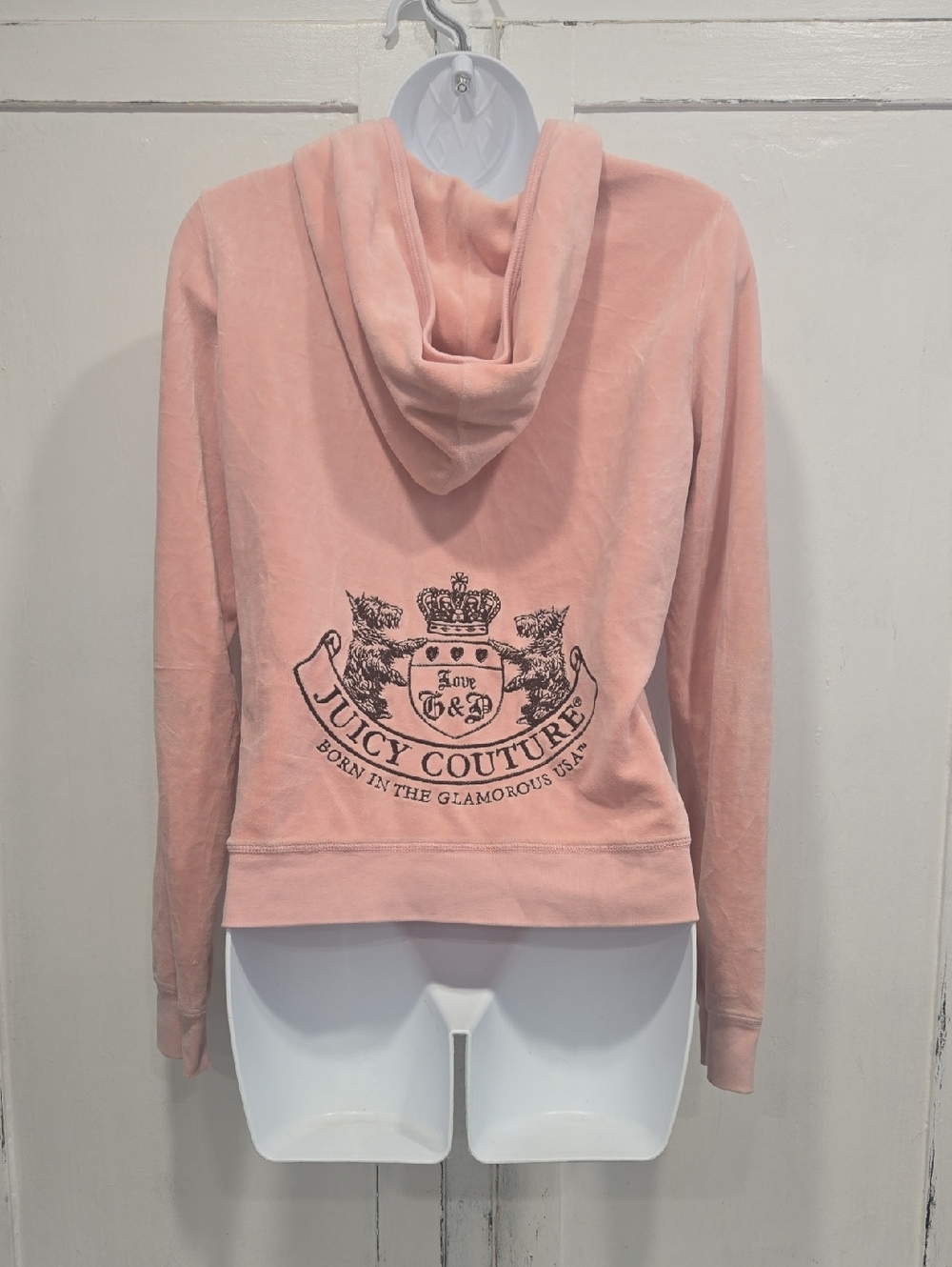 VINTAGE Y2K JUICY COUTURE VELOUR HOODIE SWEATSHIRT.. SIZE XL... #7969